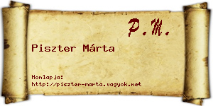 Piszter Márta névjegykártya