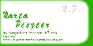 marta piszter business card